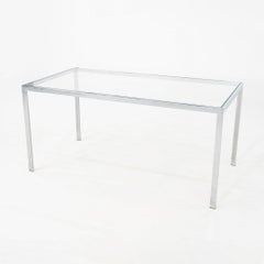 1970s Steel and Glass Dining or Conference Table Attributed to Jacob Epstein