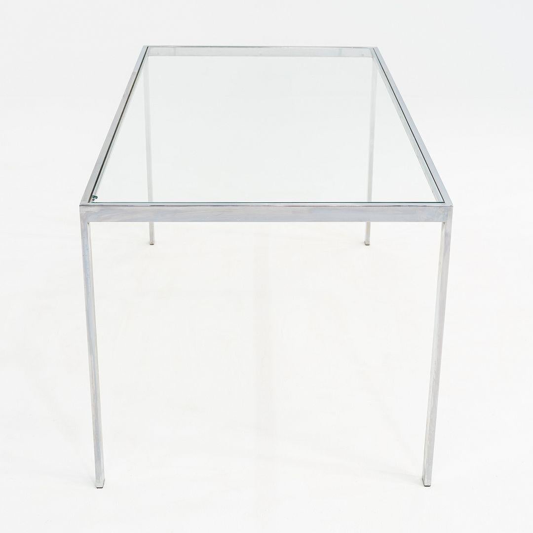 Modern 1970s Steel and Glass Dining or Conference Table Attributed to Jacob Epstein For Sale