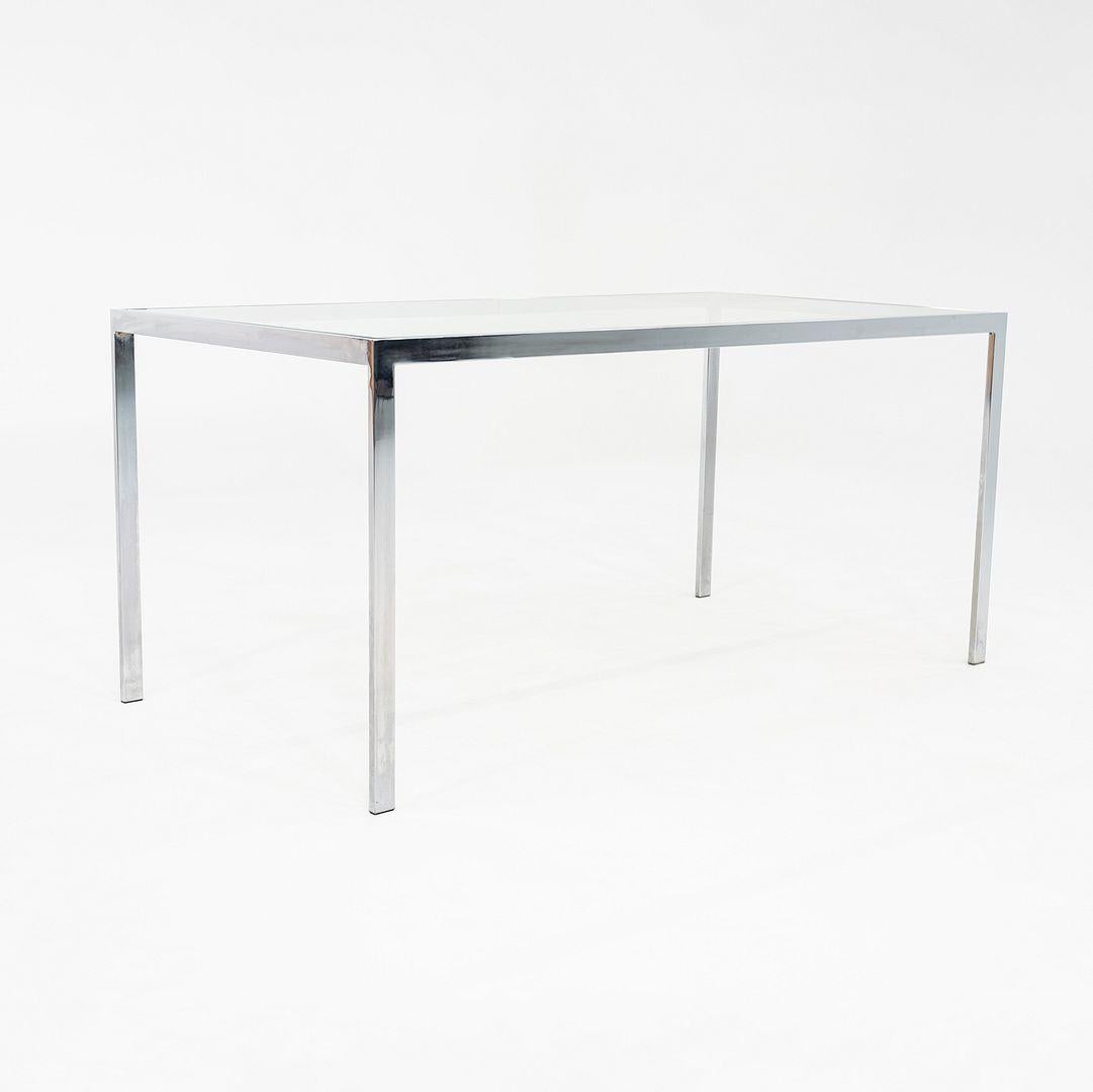 1970s Steel and Glass Dining or Conference Table Attributed to Jacob Epstein For Sale 1
