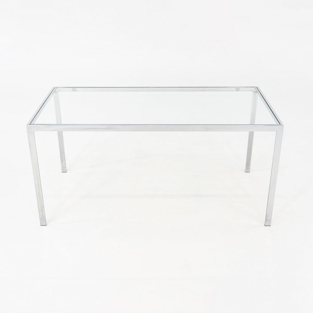 1970s Steel and Glass Dining or Conference Table Attributed to Jacob Epstein For Sale 3