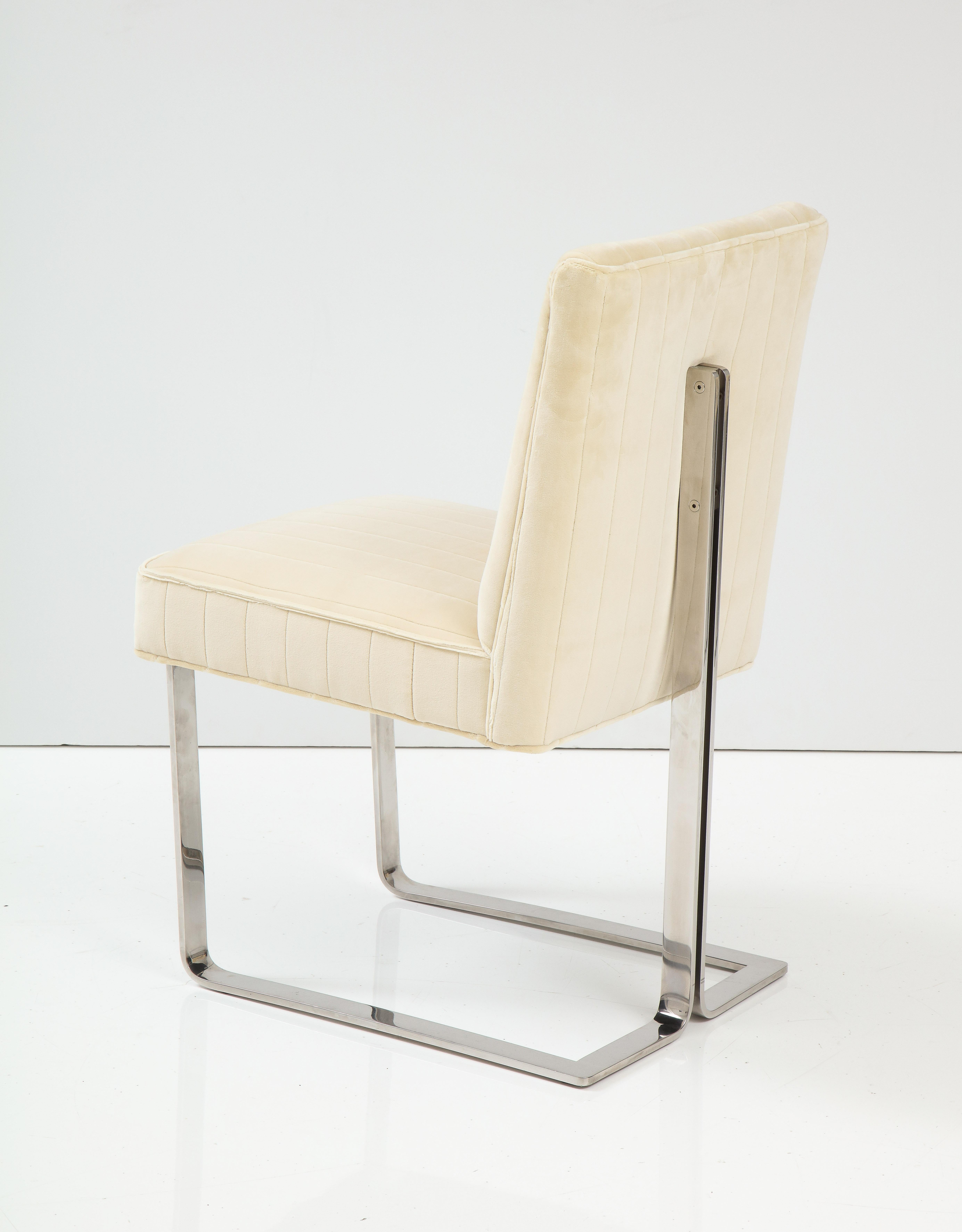 Vladimir Kagan For Kagan-Dreyfuss Steel And Velvet Dining Chairs Set Of 6  2