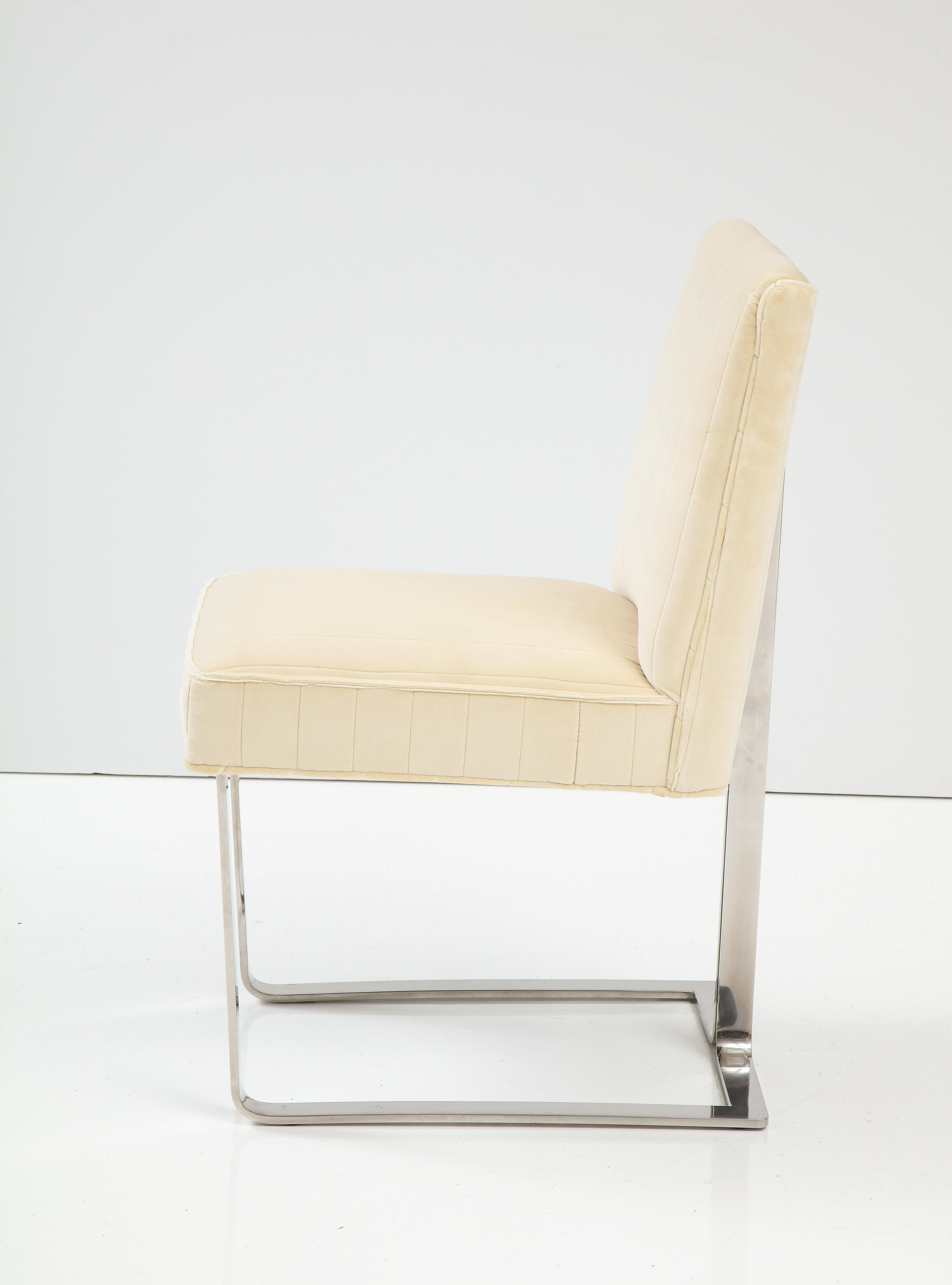 Vladimir Kagan For Kagan-Dreyfuss Steel And Velvet Dining Chairs Set Of 6  1