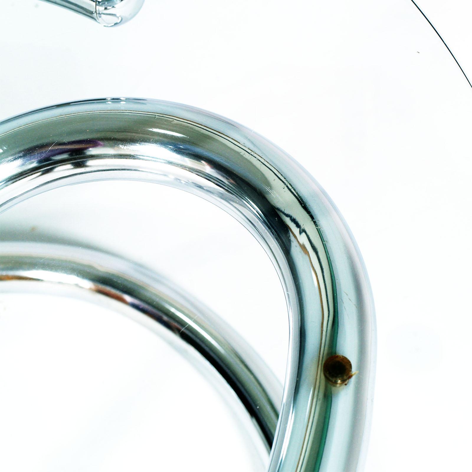1970er Jahre Stahl, Chrom und Glas 