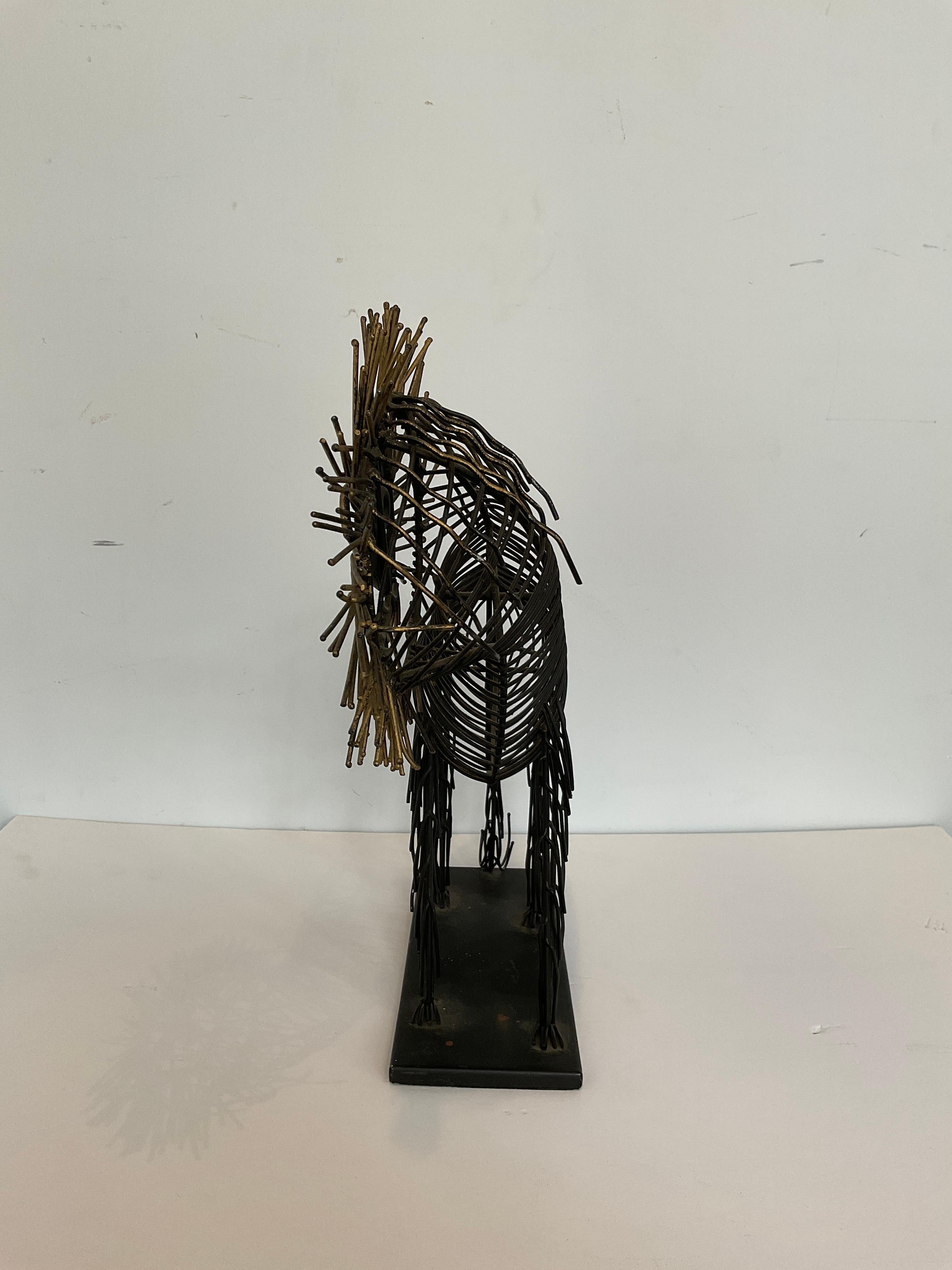 Late 20th Century 1970s Steel Lion Sculpture For Sale