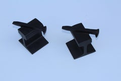 1970s Steel Railroad Beam Bookends