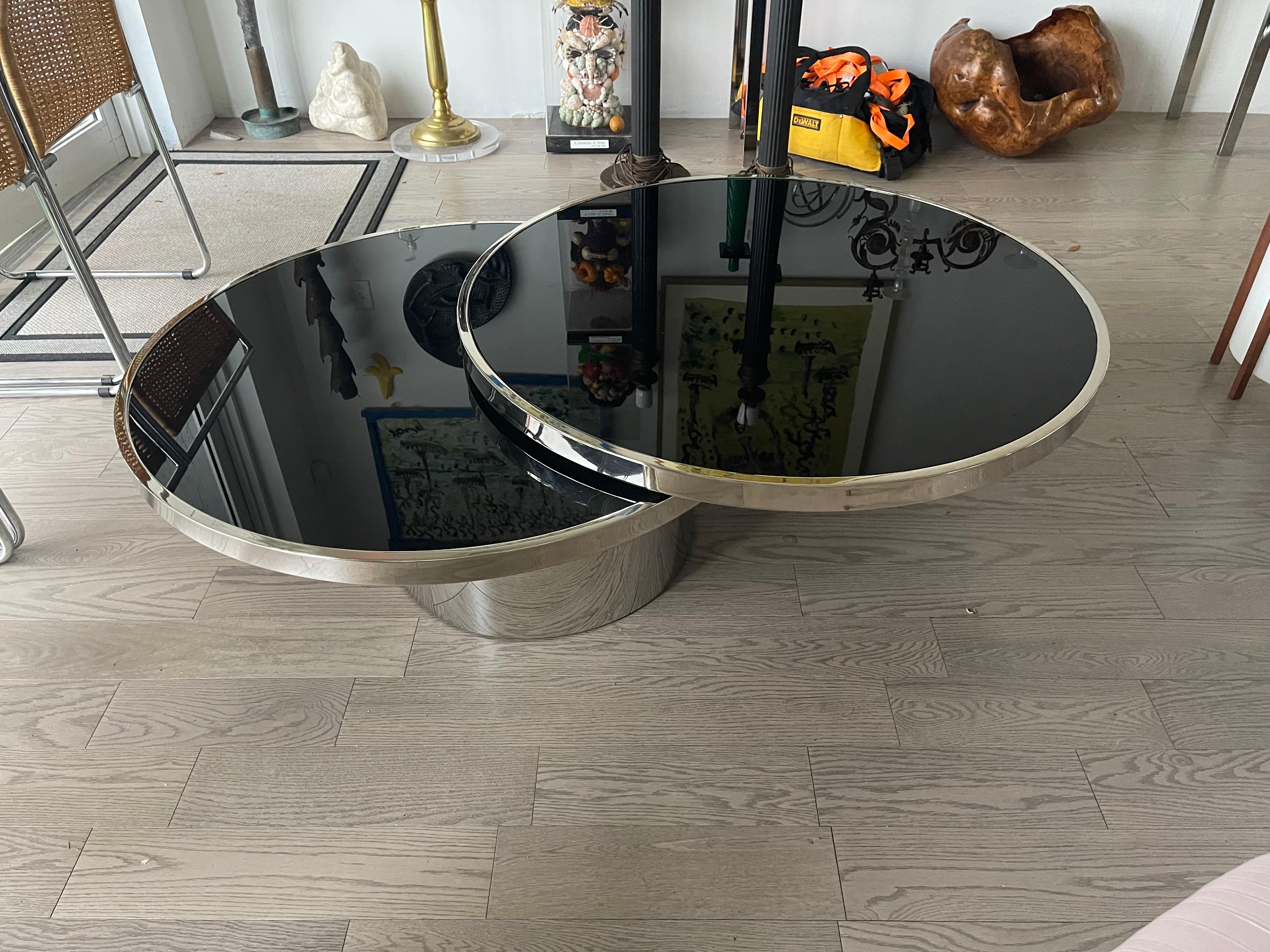 Late 20th Century 1970’s Steel Swivel Coffee Table For Sale
