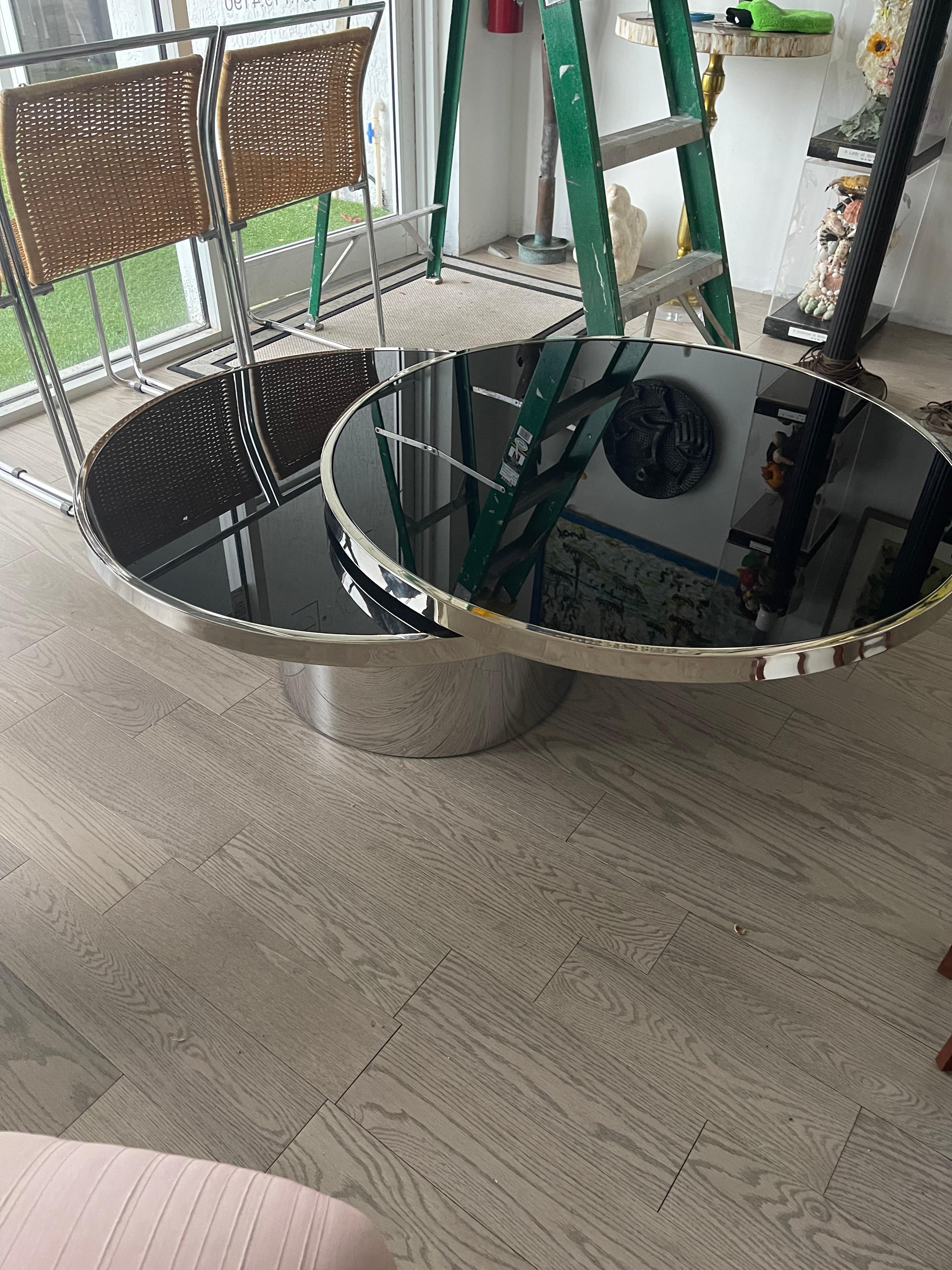 1970’s Steel Swivel Coffee Table For Sale 1