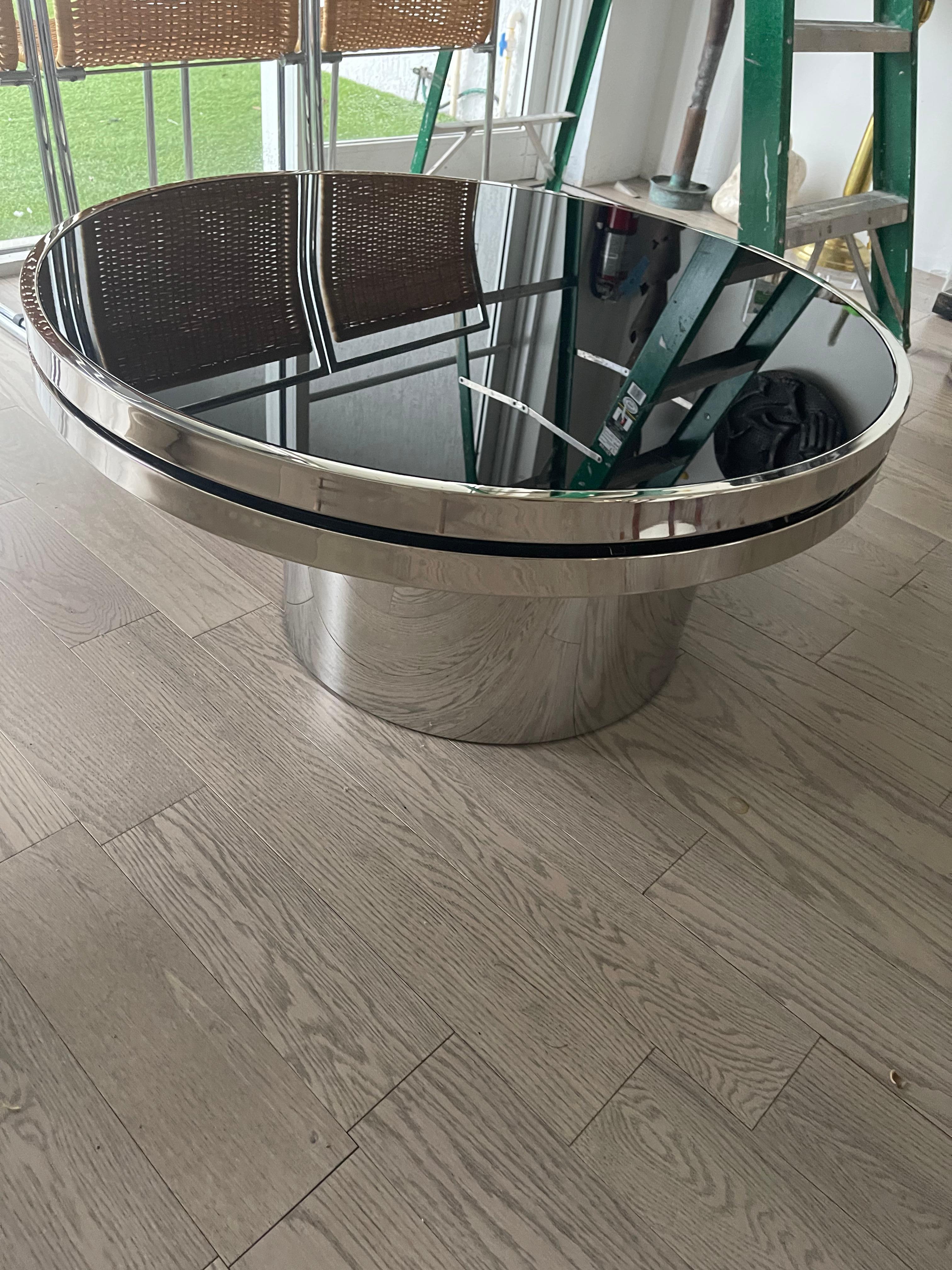 1970’s Steel Swivel Coffee Table For Sale 2