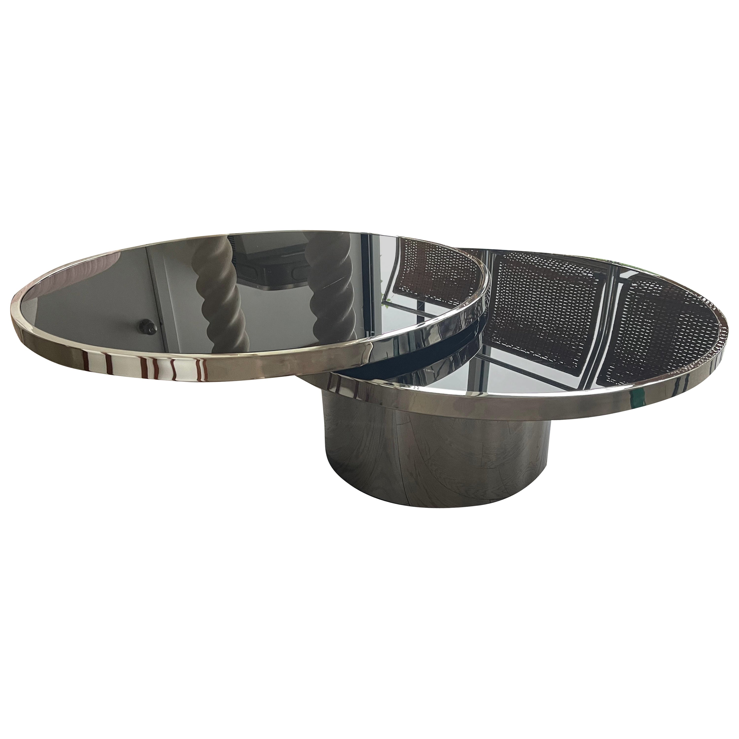 1970’s Steel Swivel Coffee Table For Sale