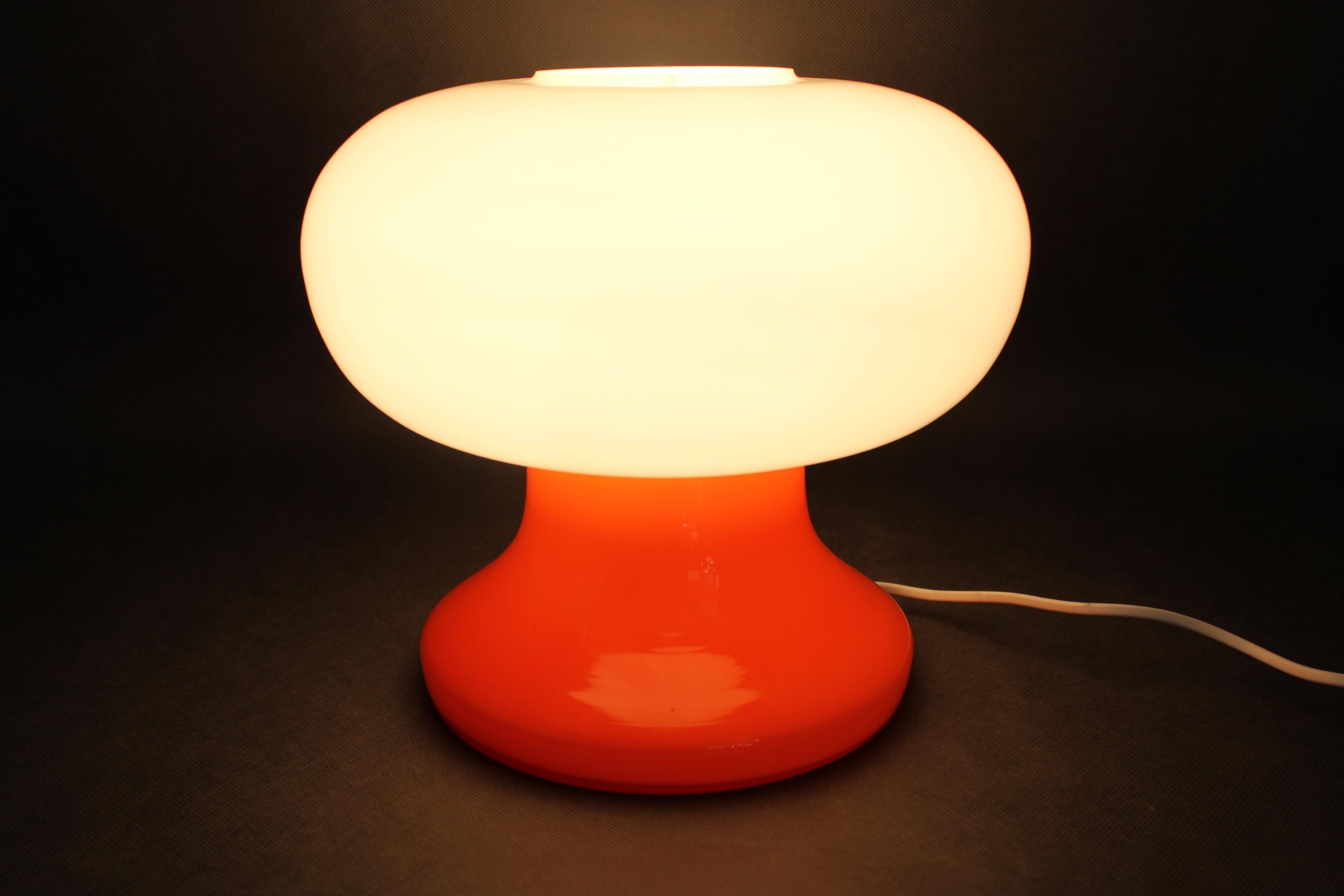 1970s Stepan Tabery Glass Mushroom Table Lamp, Czechoslovakia For Sale 1