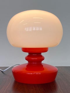 1970s Stepan Tabery Opaline Glass Mushroom Table Lamp, Czechoslovakia