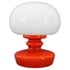 1970s Stepan Tabery Opaline Glass Mushroom Table Lamp, Czechoslovakia