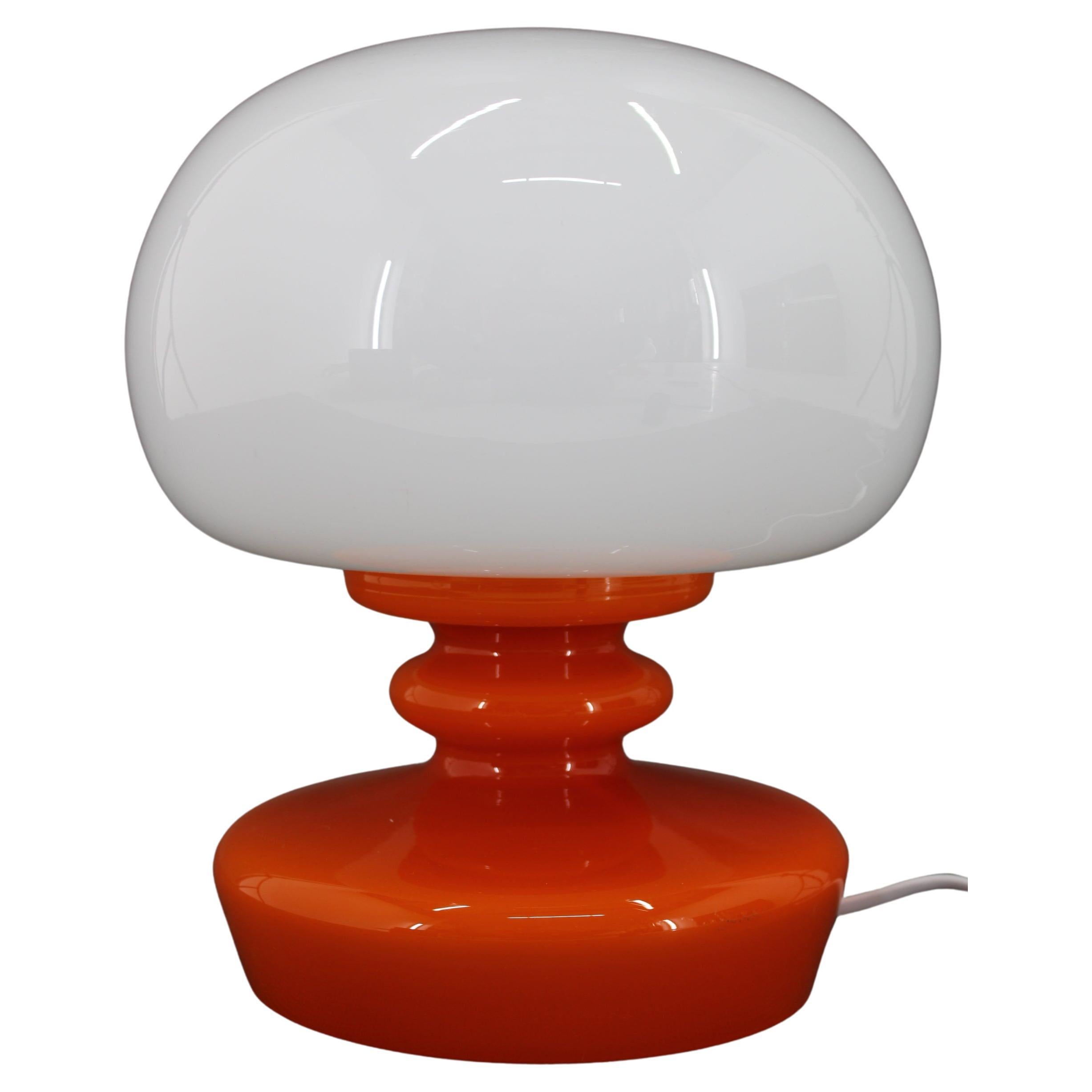 1970s Stepan Tabery Opaline Glass  Table Lamp, Czechoslovakia