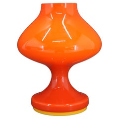 1970s Stepan Tabery Orange Glass Table Lamp, Czechoslovakia