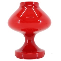 1970s Stepan Tabery Red Opaline Glass Table Lamp, Czechoslovakia