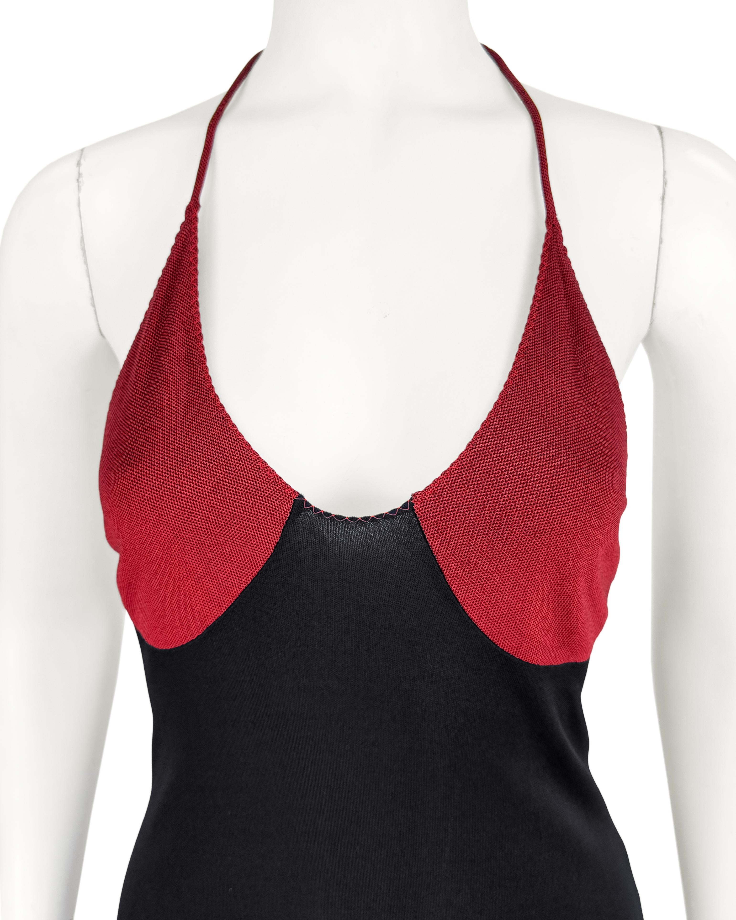 Women's 1970's Stephen Burrows Black and Burgundy Slip Style Gown For Sale