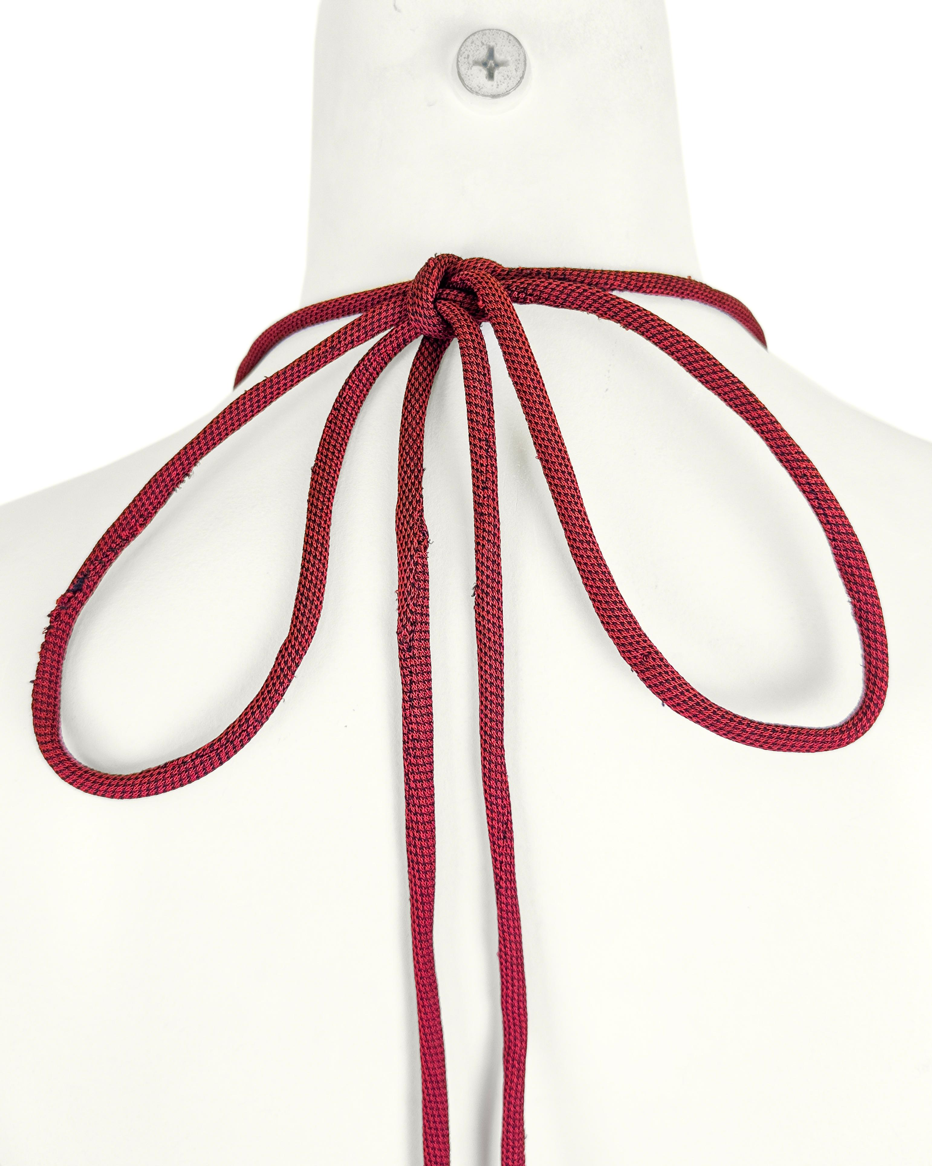 1970's Stephen Burrows Black and Burgundy Slip Style Gown For Sale 1