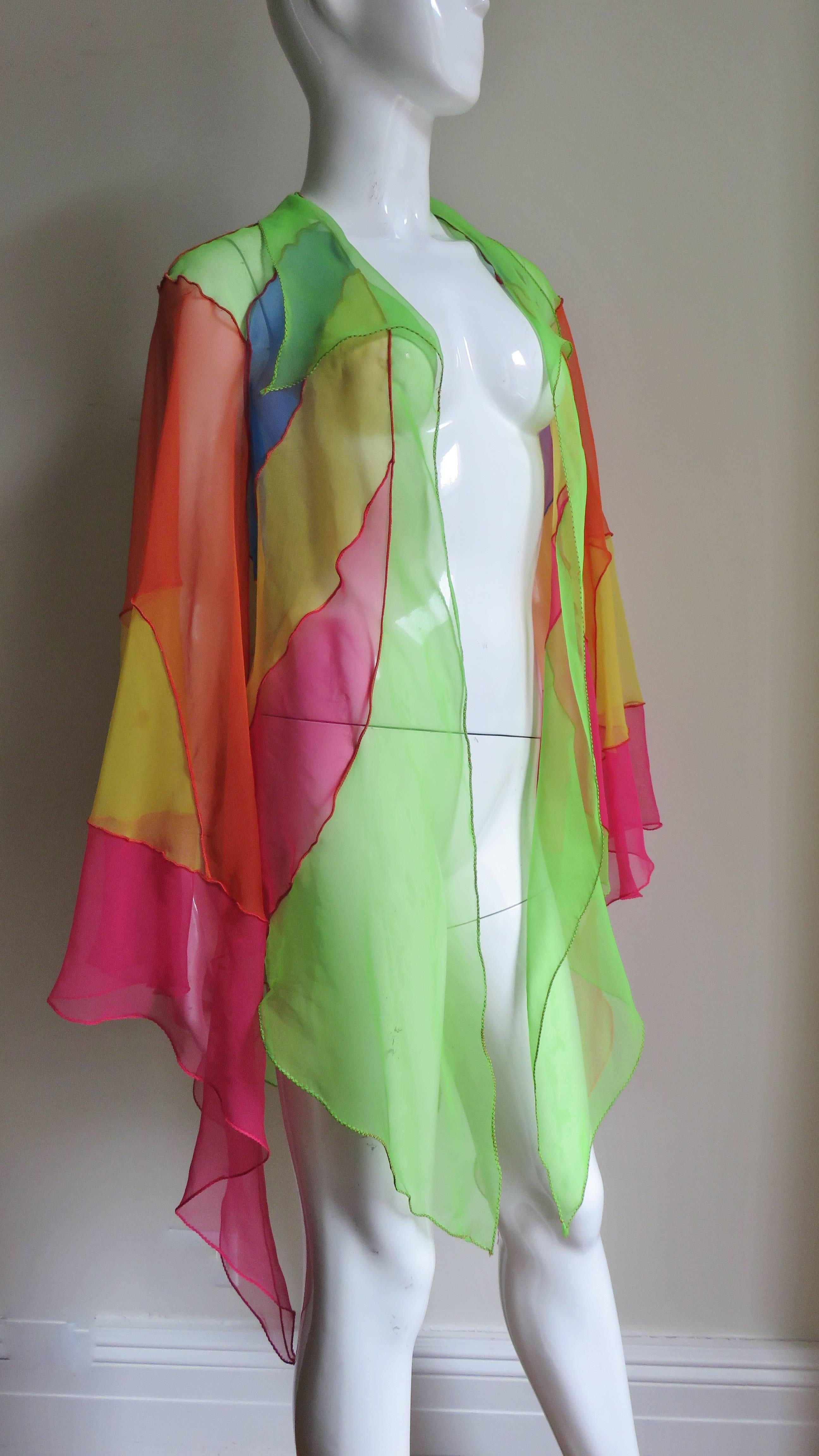 Stephen Burrows Color Block Shirt Jacket 1970s In Excellent Condition For Sale In Water Mill, NY