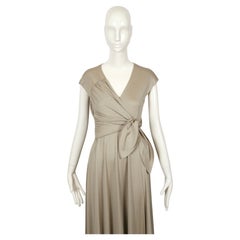1970er STEPHEN BURROWS Austernjersey-Wickelkleid mit „lettuce“-Rändern