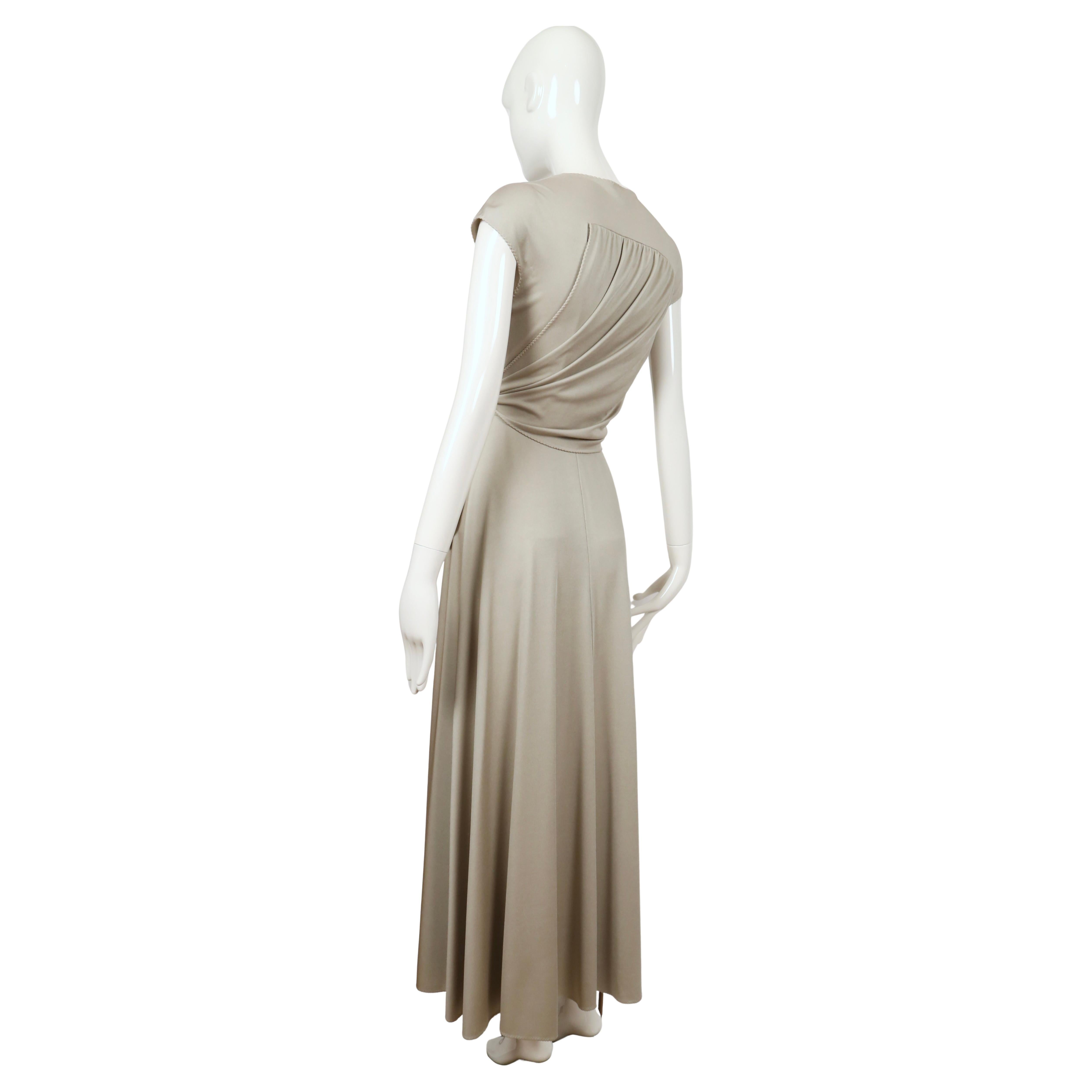 Women's or Men's 1970's STEPHEN BURROWS oyster jersey wrap dress with 'lettuce' edges For Sale