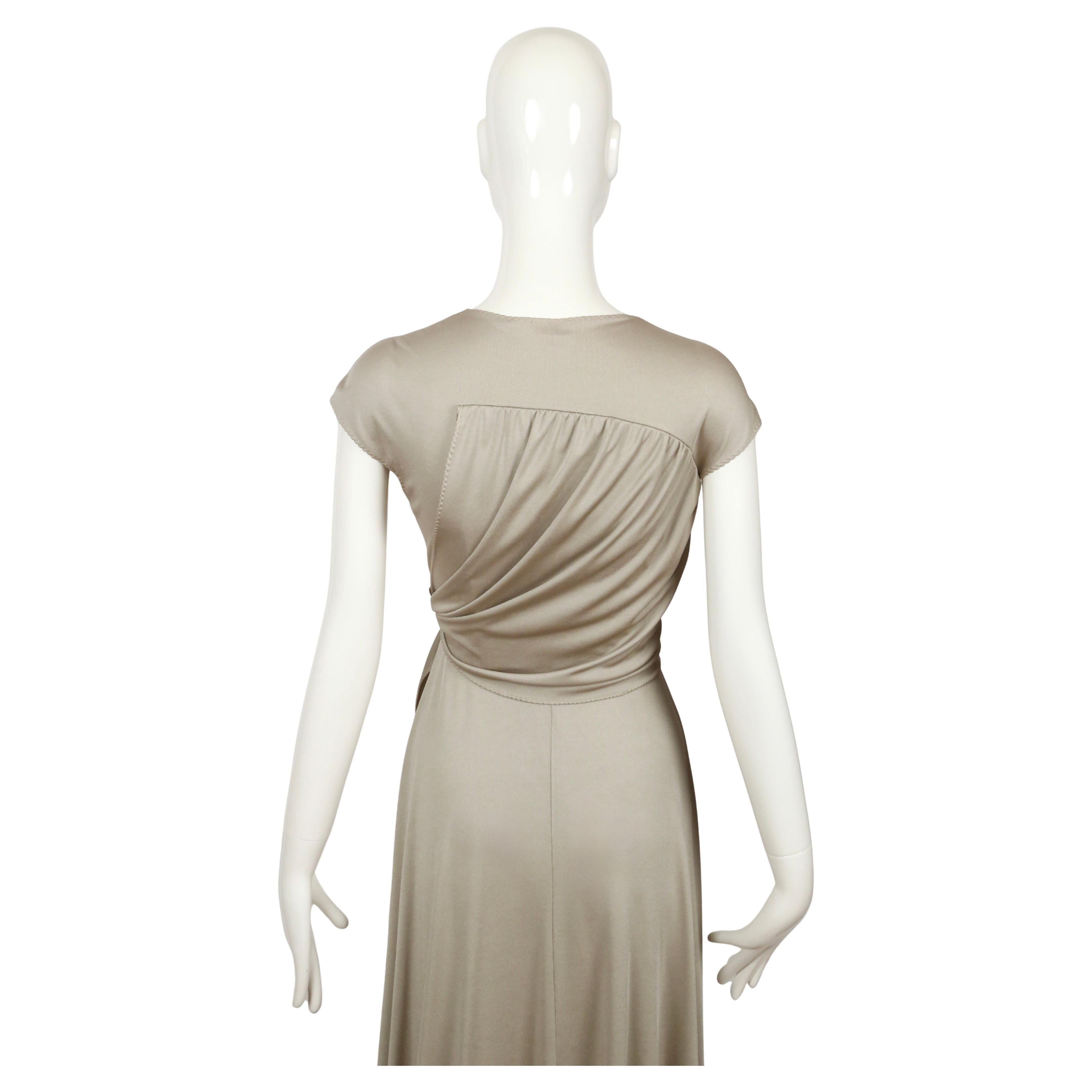 1970's STEPHEN BURROWS oyster jersey wrap dress with 'lettuce' edges For Sale 4