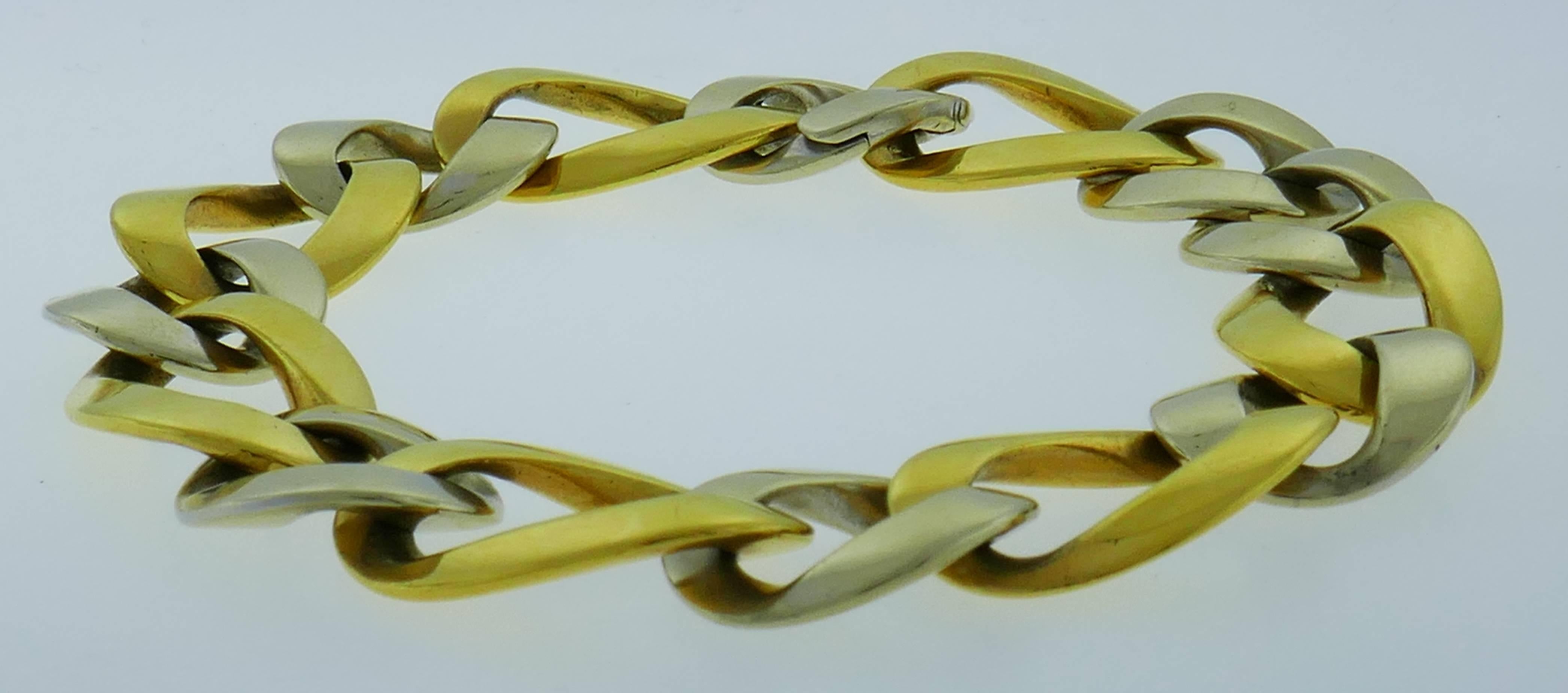 1970s Sterle Gold Link Bracelet In Excellent Condition In Beverly Hills, CA