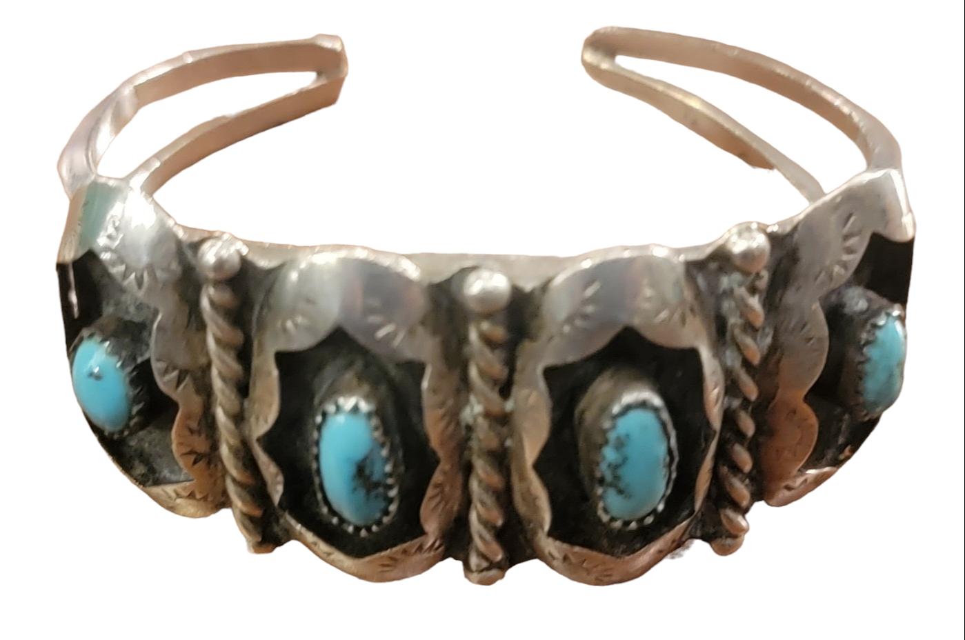 1970s Sterling KingMan Native American Bracelet 