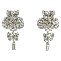 1970
s Sterling Silver Butterfly Dangle Earrings