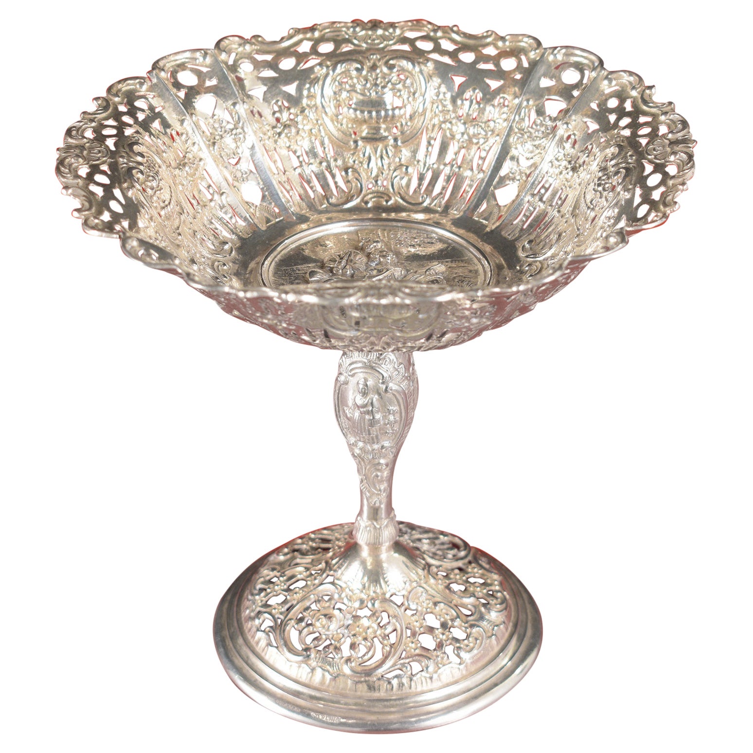1970s Sterling Silver Compote: Delicate Intricate Design 
Timeless Elegance