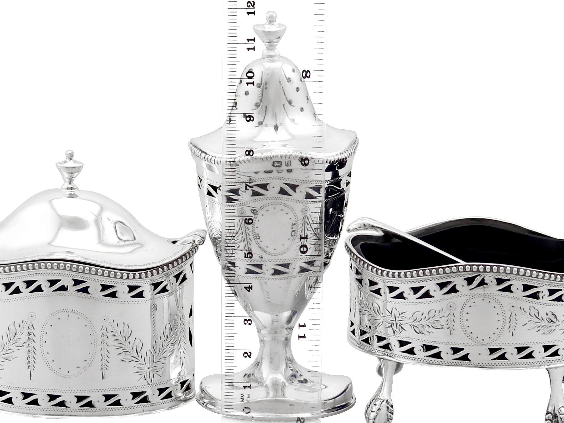 1970er Jahre Sterlingsilber Condiment-Set 1970er Jahre (Ende des 20. Jahrhunderts) im Angebot