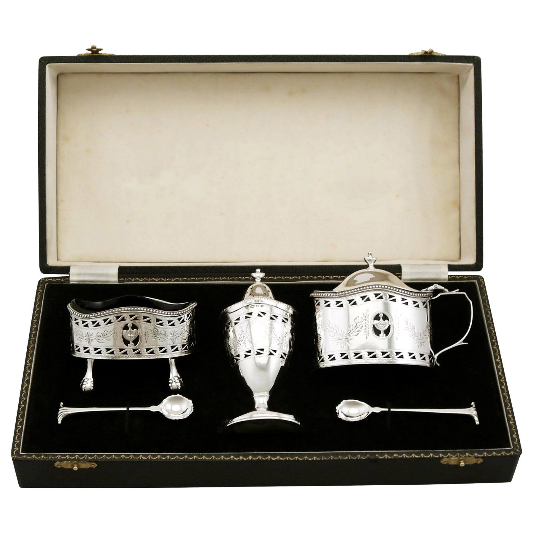 1970s Sterling Silver Condiment Set