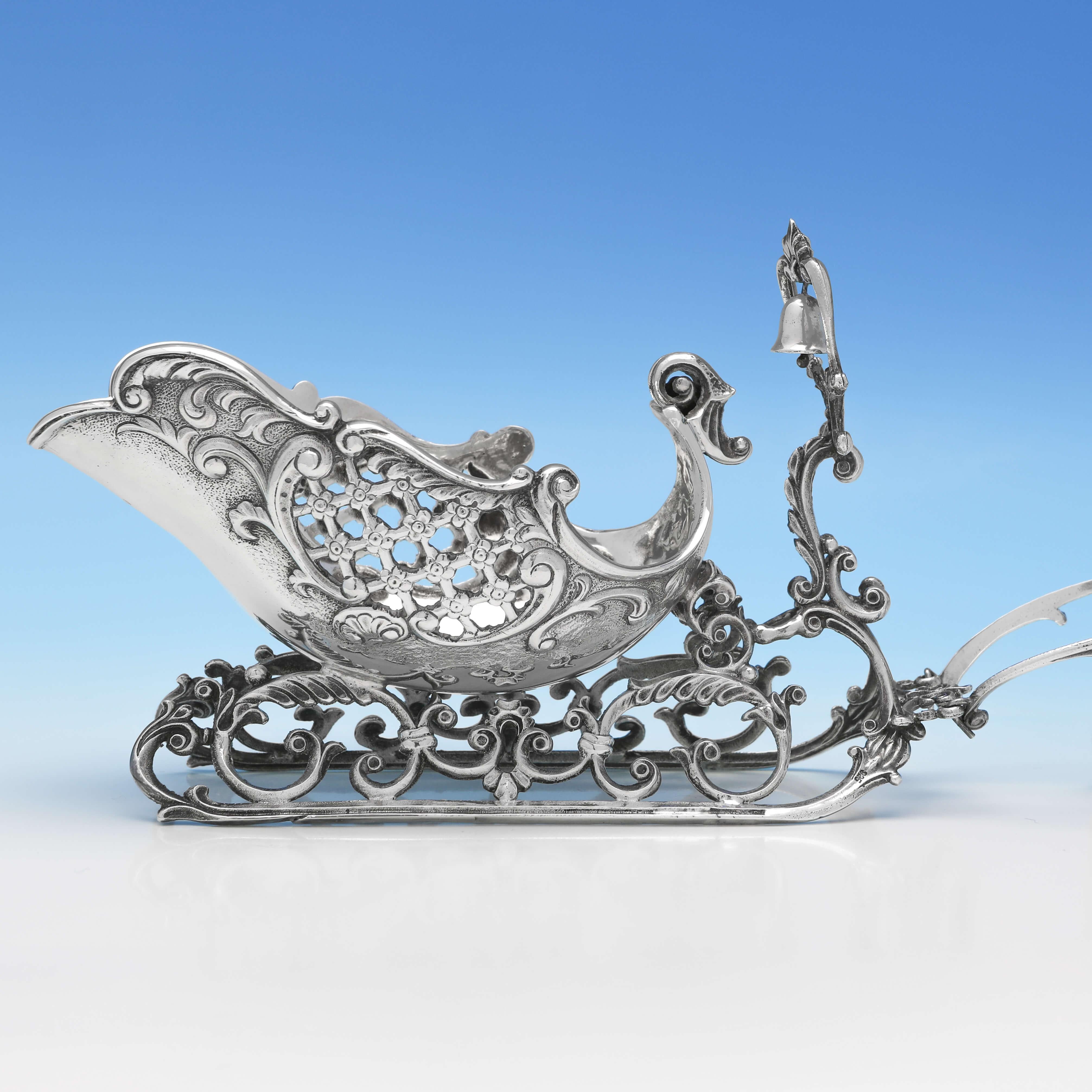 silver reindeer sleigh