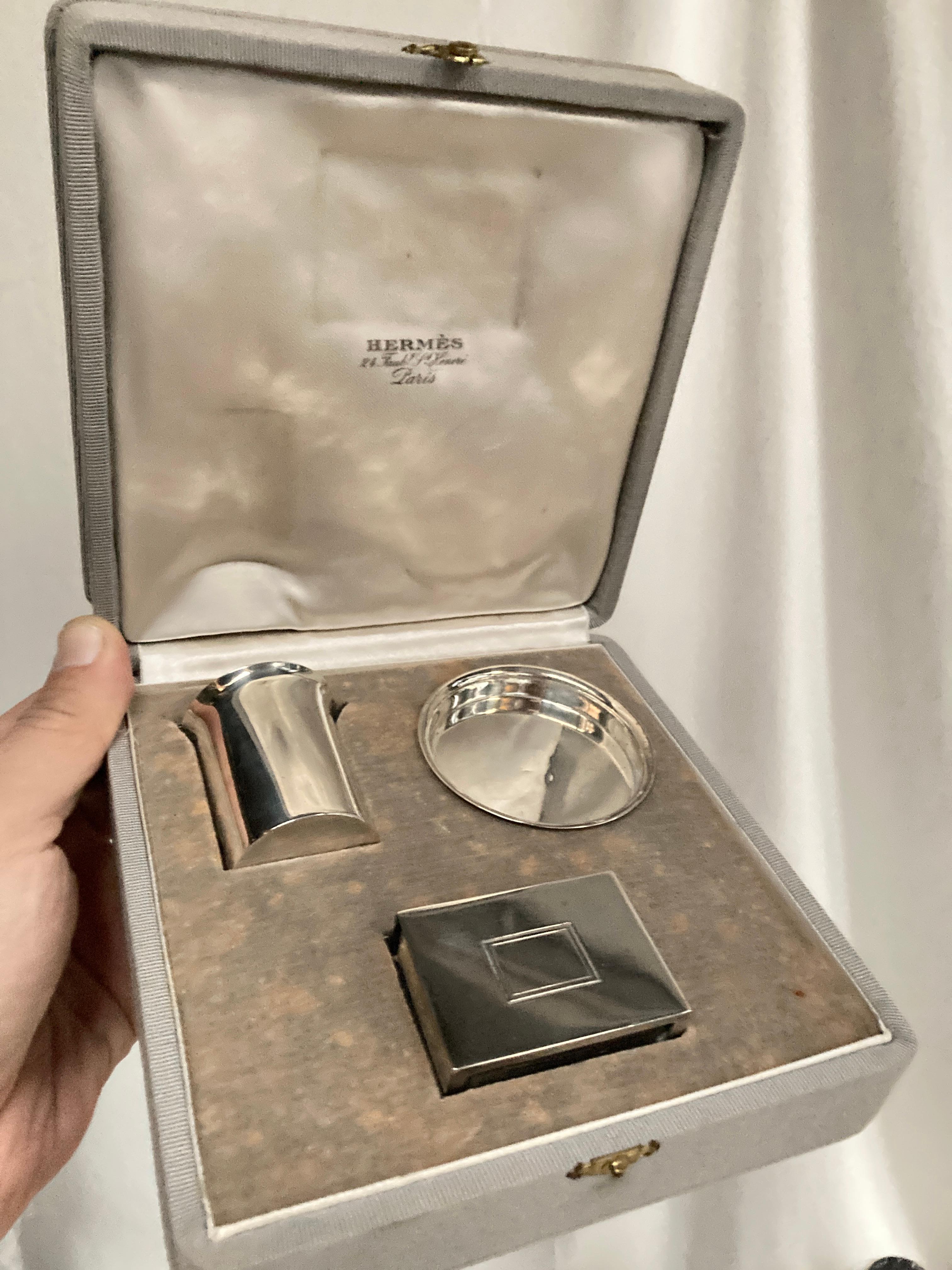 Set da fumo in argento Sterling anni '70 di Hermès
