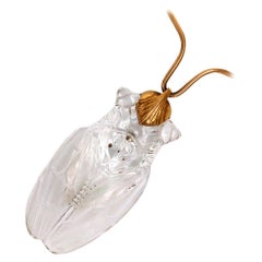 1970s Steuben Crystal Cicada and 18k Gold Choker Designed by Lloyd Atkins