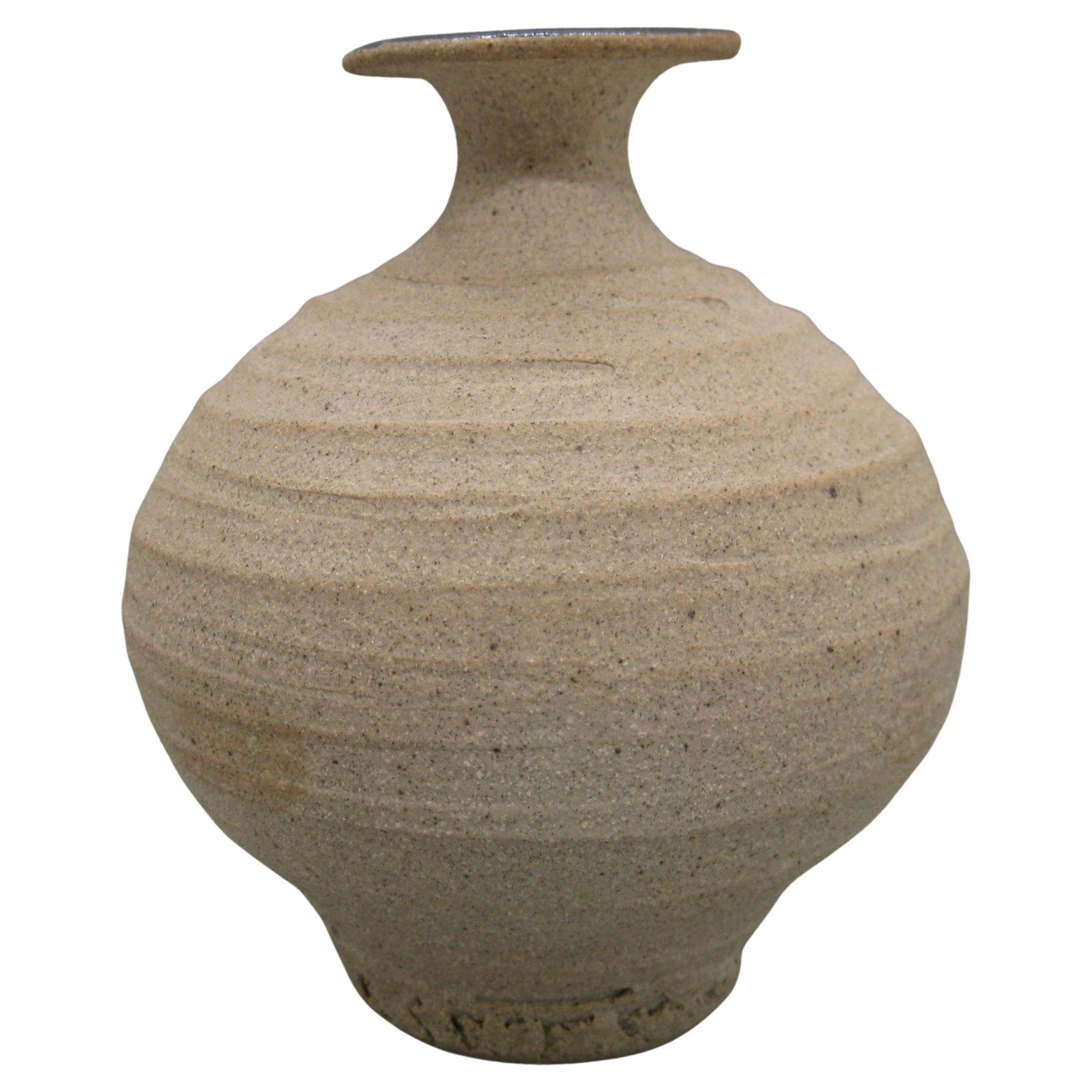 Vaso di erbacce in gres di Steve Dominguez California San Diego Studio Pottery, anni '70