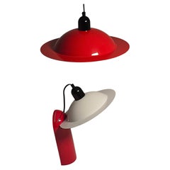 1970er Stilnovo Lampiatta Frühe Ausgabe von Tischlampe und Pendelleuchte Duo , Italien