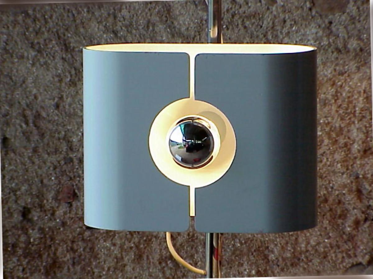 1970s Stilux Italy Production Design Two Point Light Ceiling Lamp Aluminum For Sale 1
