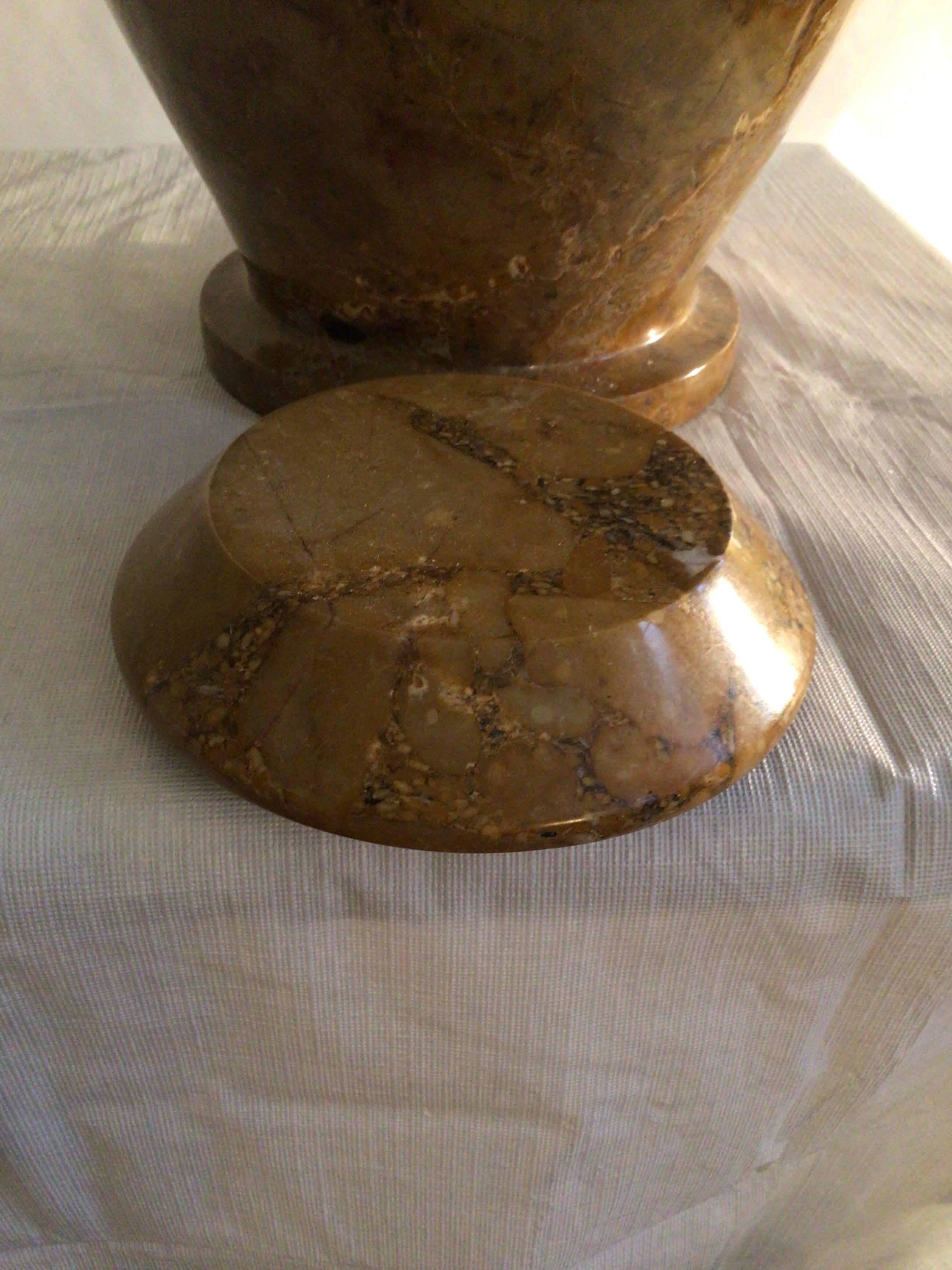 Late 20th Century 1970s Stone Jardiniere or Urn With Lid For Sale