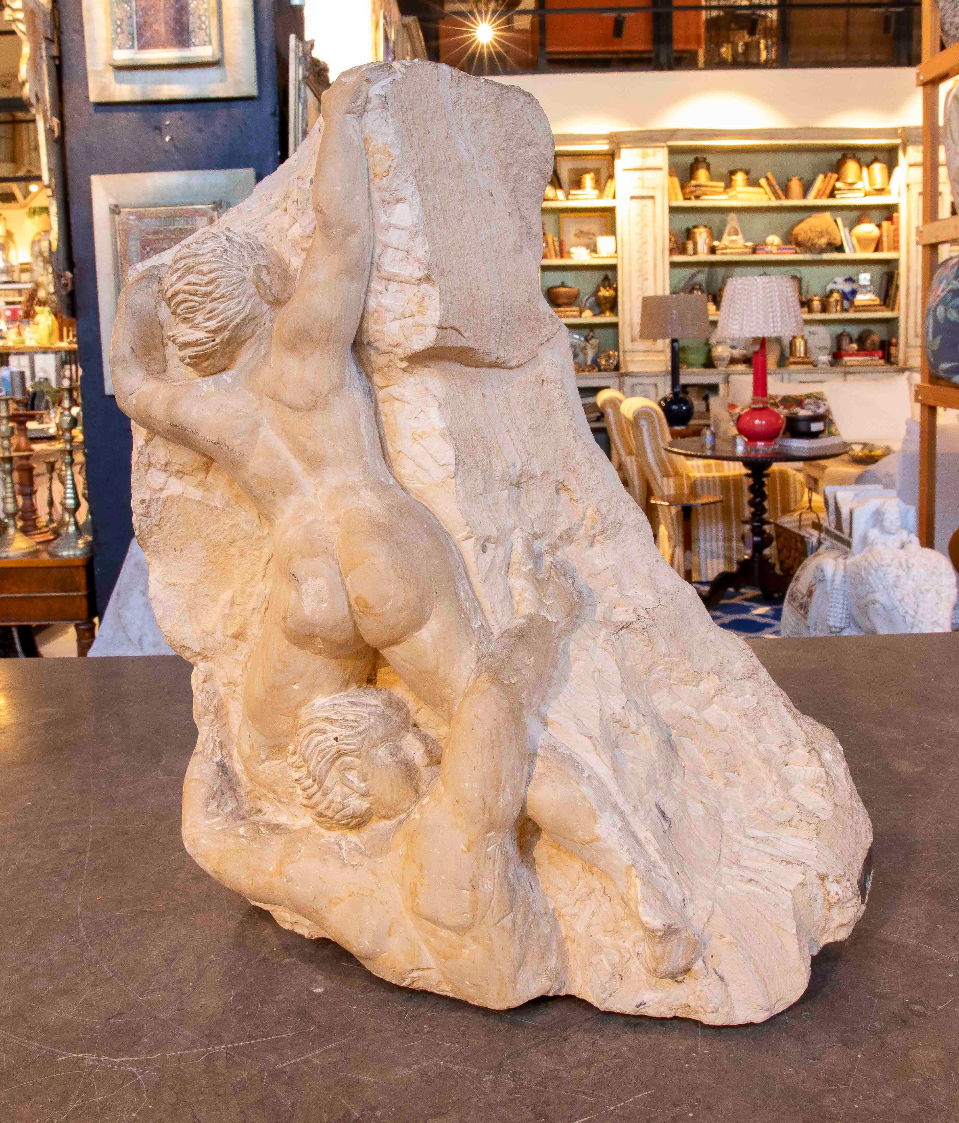 Europeo Scultura in pietra di Michel Bulard degli anni '70 