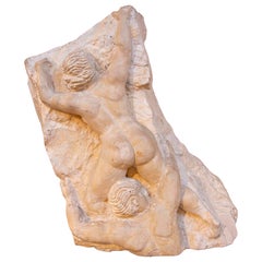 1970s Stone Sculpture by Michel Bulard "Climbers"