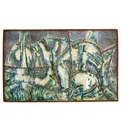 1970's Stoneware Wall Relief by Peter Tybjerg