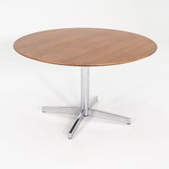 1970s Stow Davis Dining Table in Walnut and Chromed Steel 48x29"