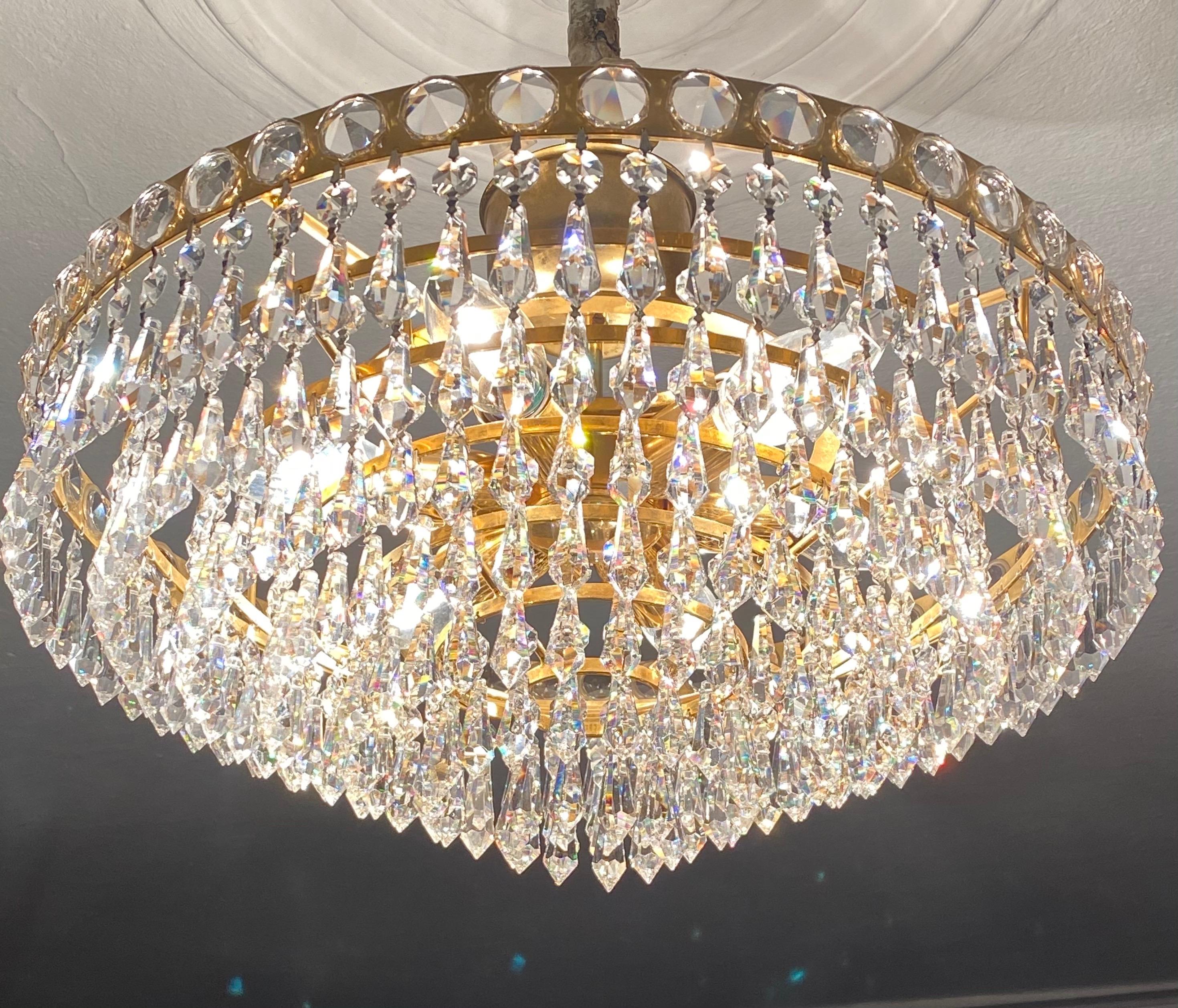 A 1970s strass/Swarovski, lead crystal - chandelier by the traditional maker: 