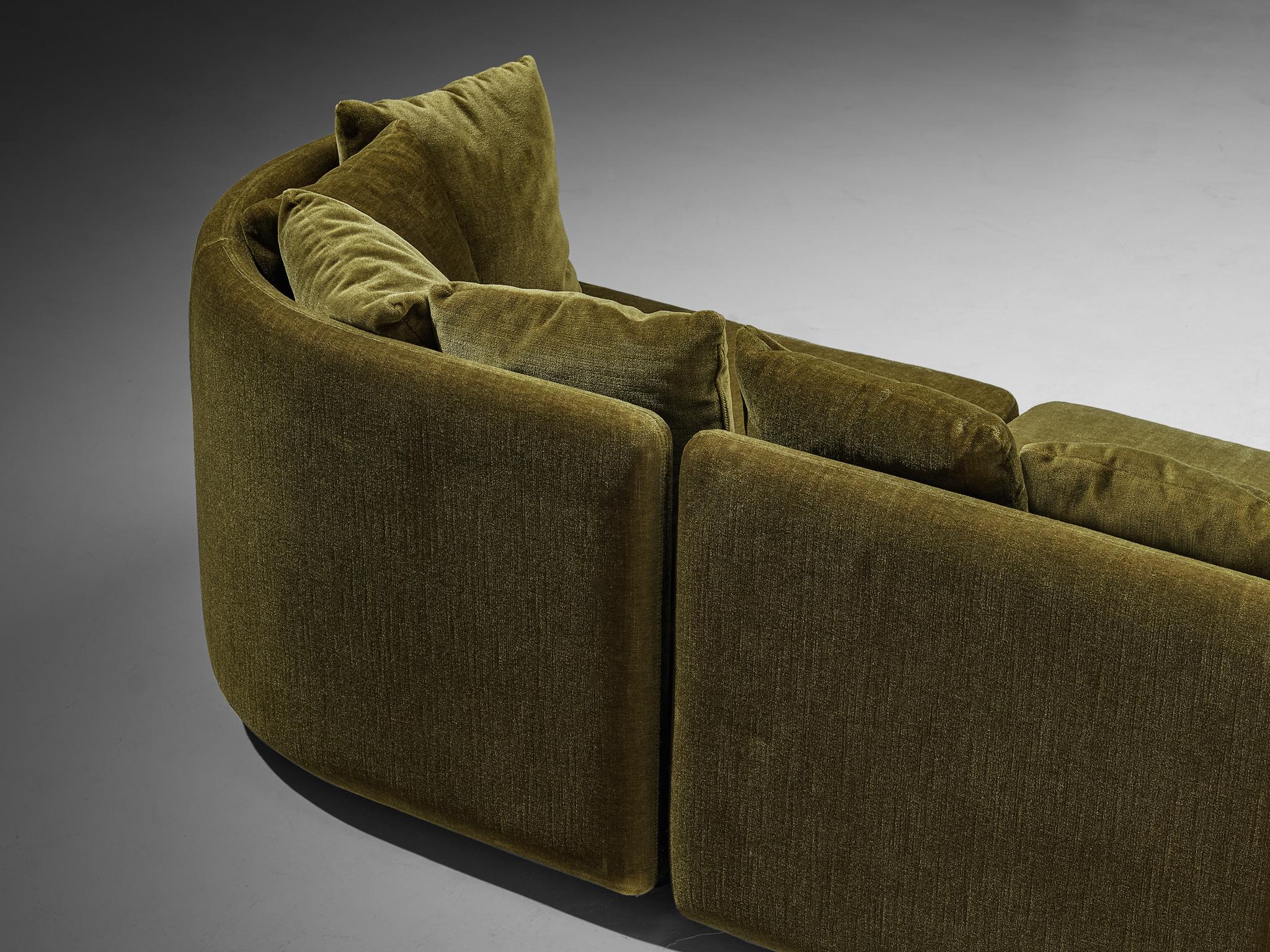 Postmoderno Divano componibile anni '70 in velluto Greene & Greene in vendita