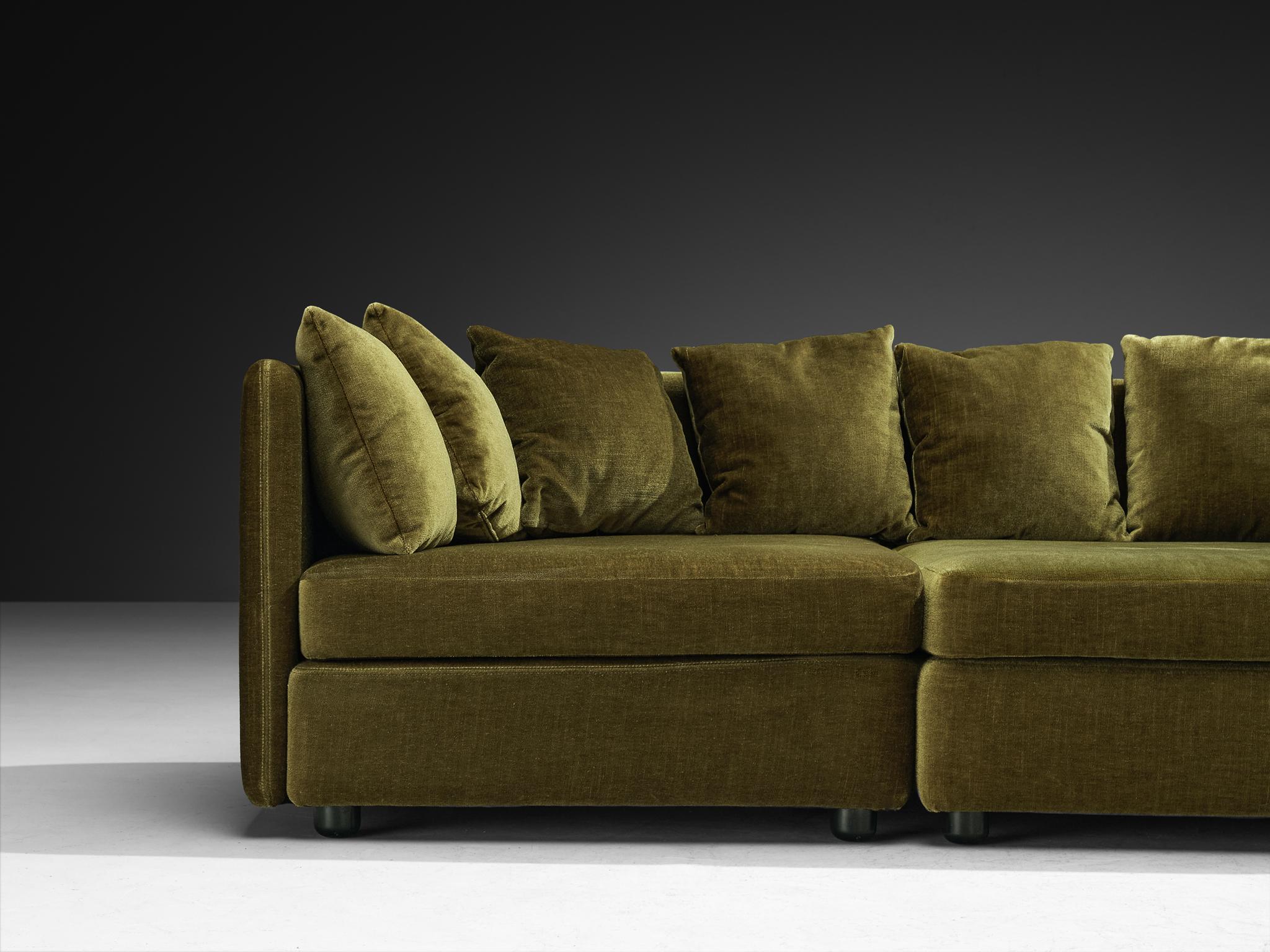 Europeo Divano componibile anni '70 in velluto Greene & Greene in vendita