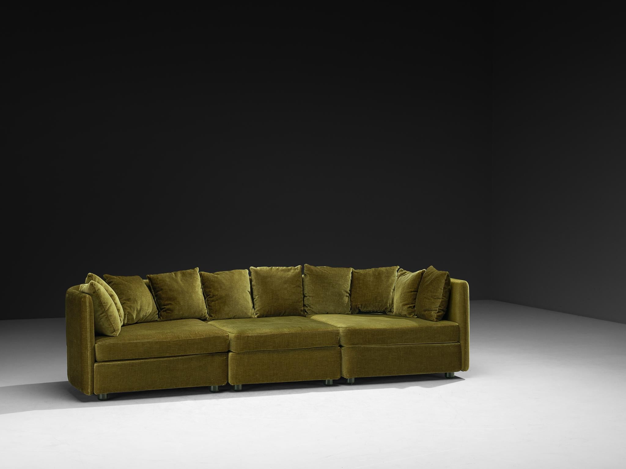 Divano componibile anni '70 in velluto Greene & Greene In condizioni buone in vendita a Waalwijk, NL