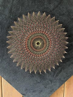 1970s String Geometric Late Pop Op Art Wall Sculpture Vintage Psychedelic