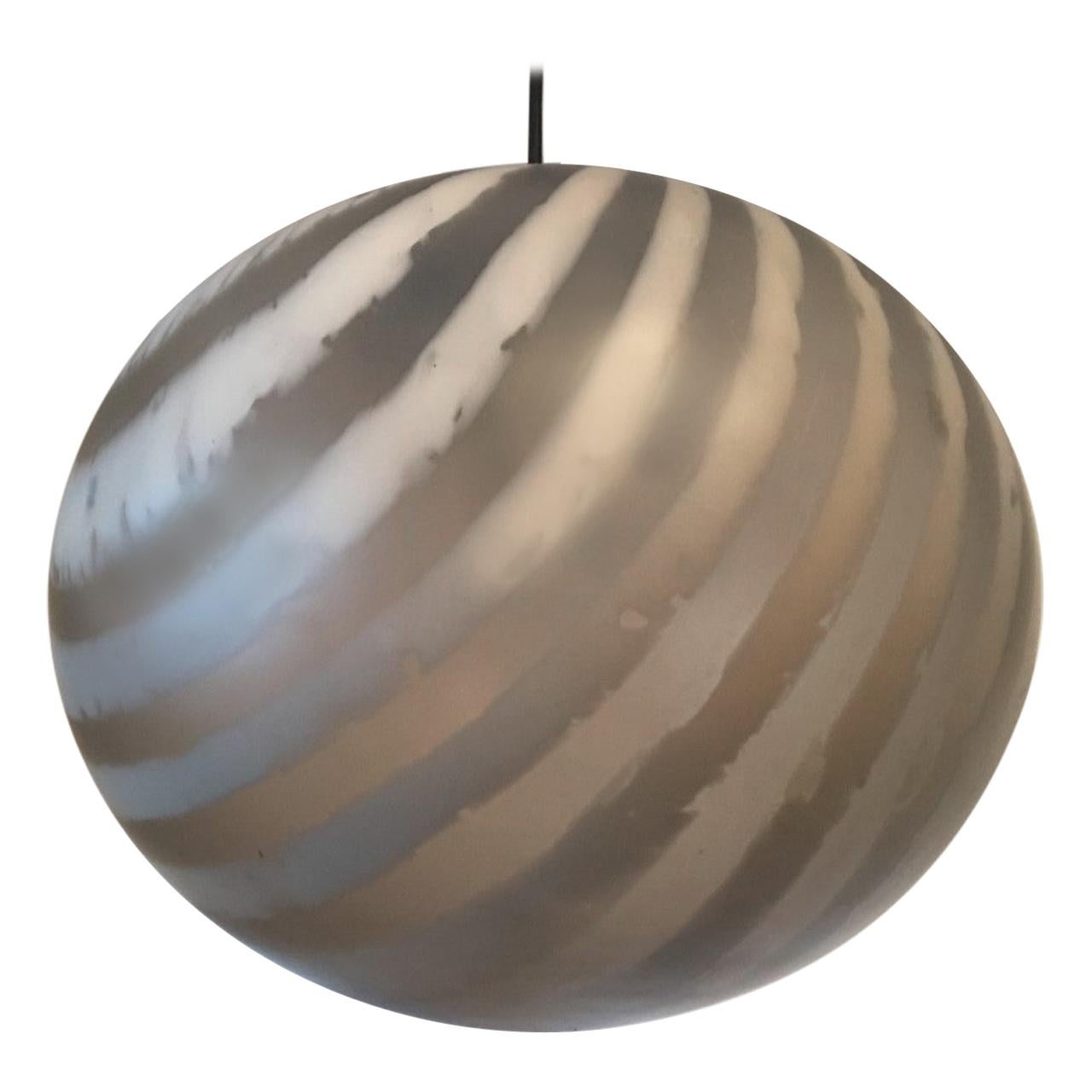 1970s Striped Glass Ball Pendant by Peill & Putzler For Sale