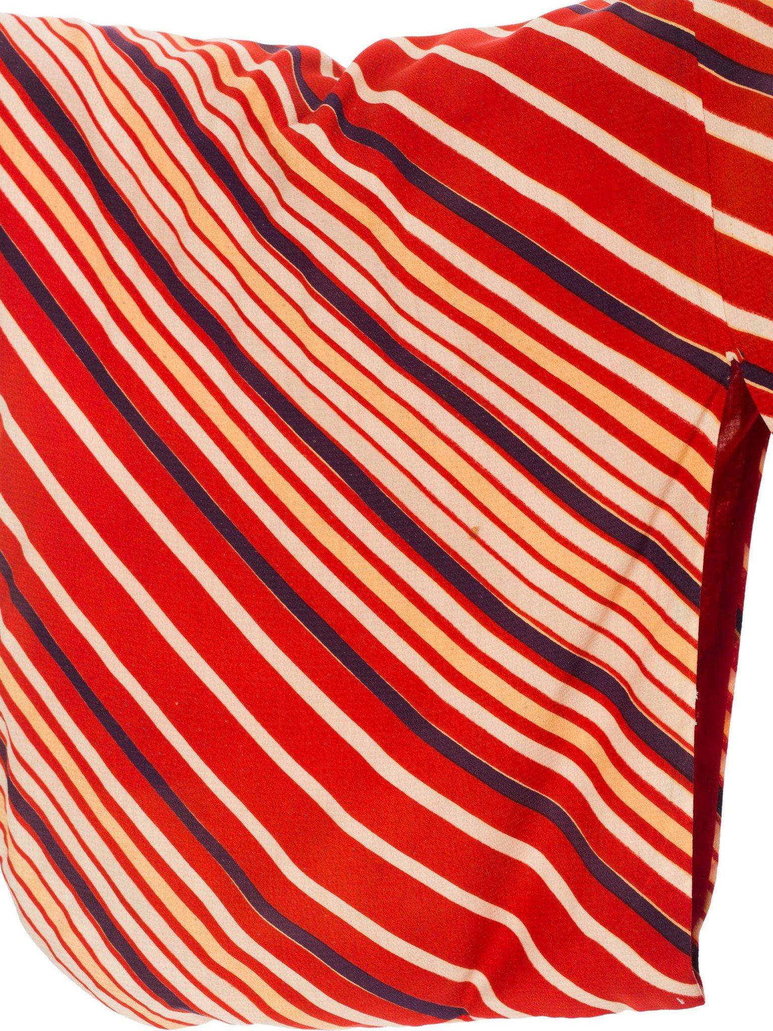 1970S Striped Silk Long Length Kimono For Sale 2