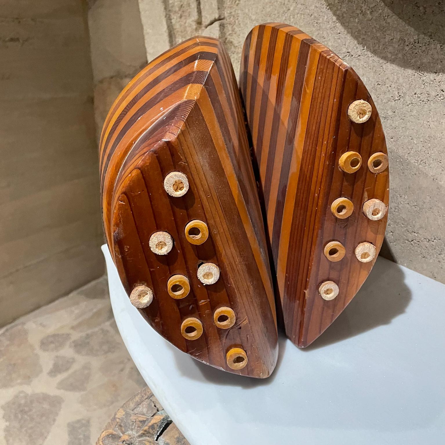 1970s Striped Wood Art Abstract Sculpture Organic Modern Design In Good Condition For Sale In Chula Vista, CA